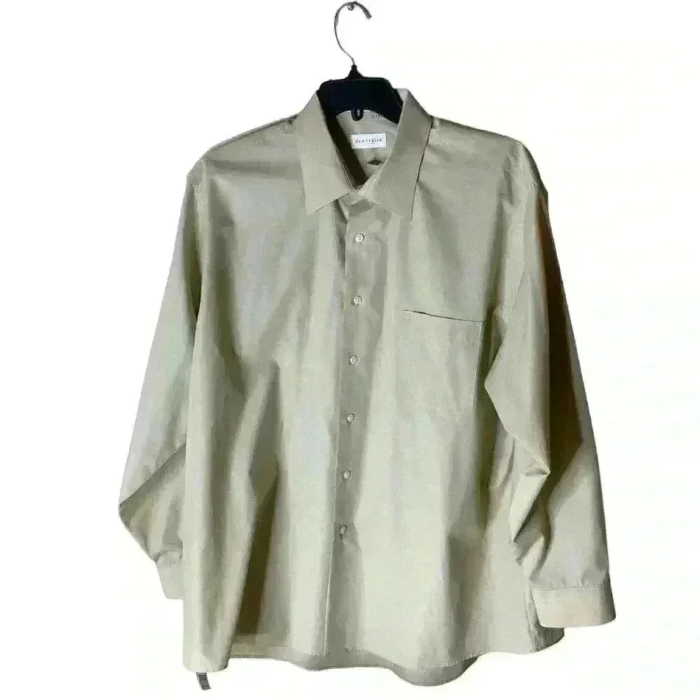 Van Heusen Dress Shirt Mens Size 18 XL Wrinkle Free Button Front Pocket Top
